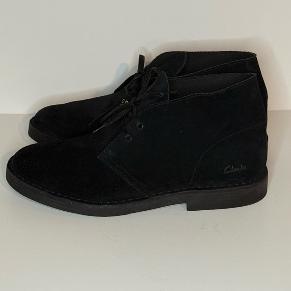 New Clarks Desert Boot / Bootie Men’s Black Suede Shoes size 11.5 - Picture 4 of 12